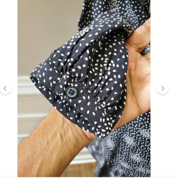 Loft Women's Black & White Rayon Mock Neck Long Sleeve Knee Length Dress 6 NWT - Picture 8 of 13